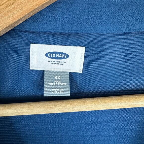 Old Navy Womens size 3X Long Sleeve Pleated Pintuck Tunic Dress Blue - Picture 7 of 10